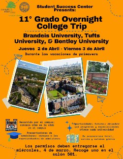 11° Grado Overnight College Trip 2-3 de Abril